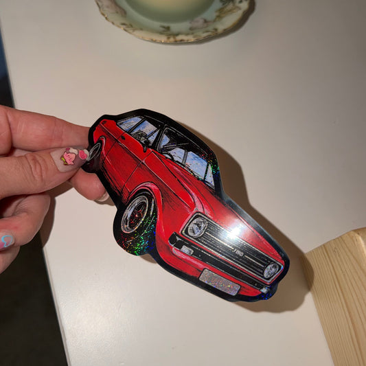 Large glitter mk2 escort sticker