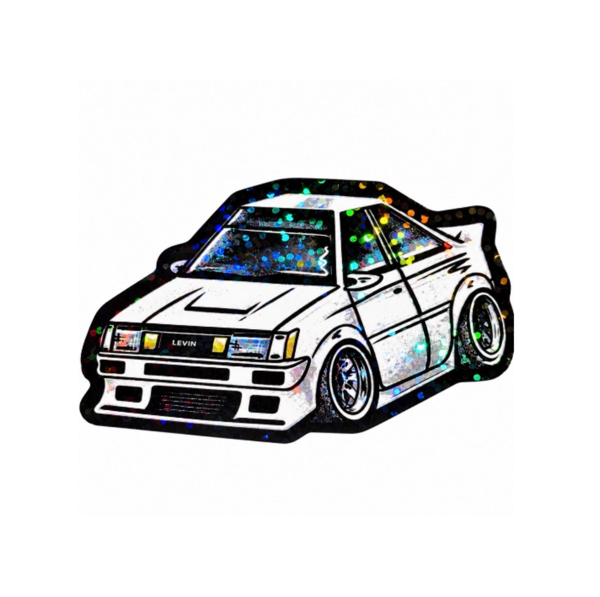 AE86 LEVIN White Glitter sticker!