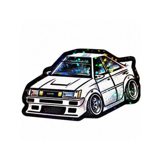 AE86 LEVIN White Glitter sticker!
