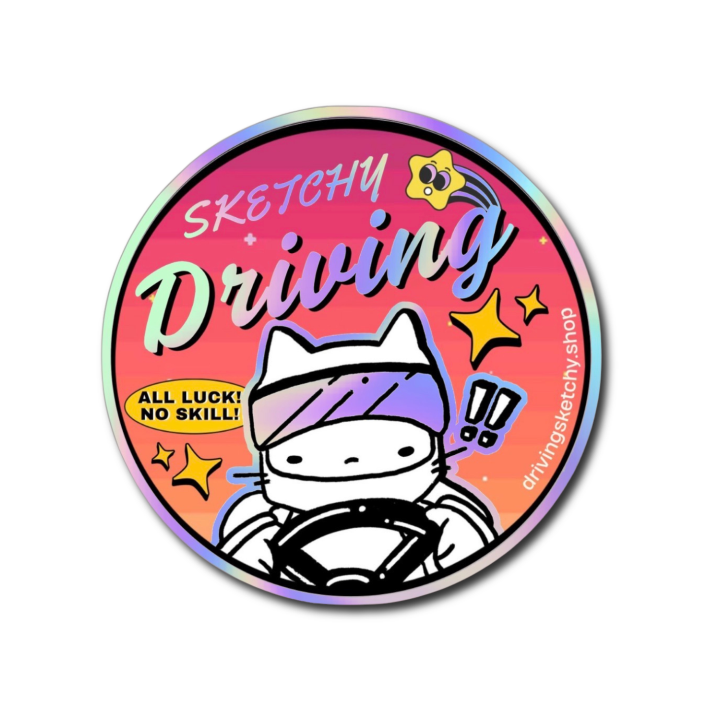 Pink/Holographic SketchyDriving Decal