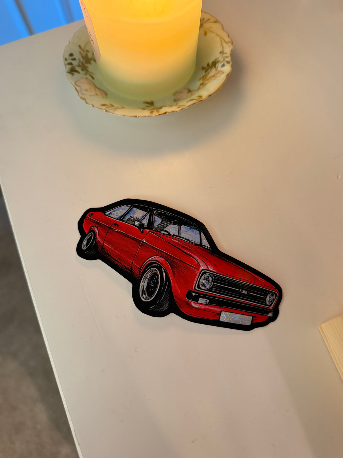 Large glitter mk2 escort sticker